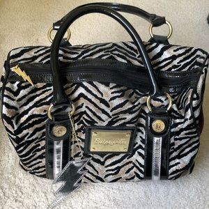 Betsy Johnson Glitter Zebra Bag